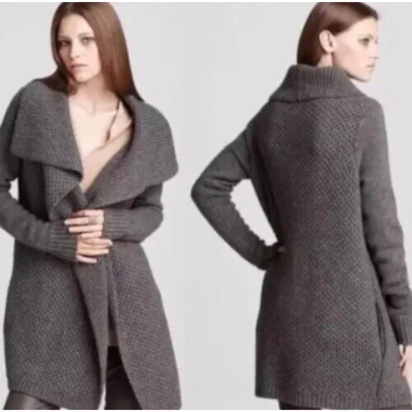Vince Honeycomb Yak And Wool Sweater Cardigan Jacket Waffle-Knit Women’s Size S